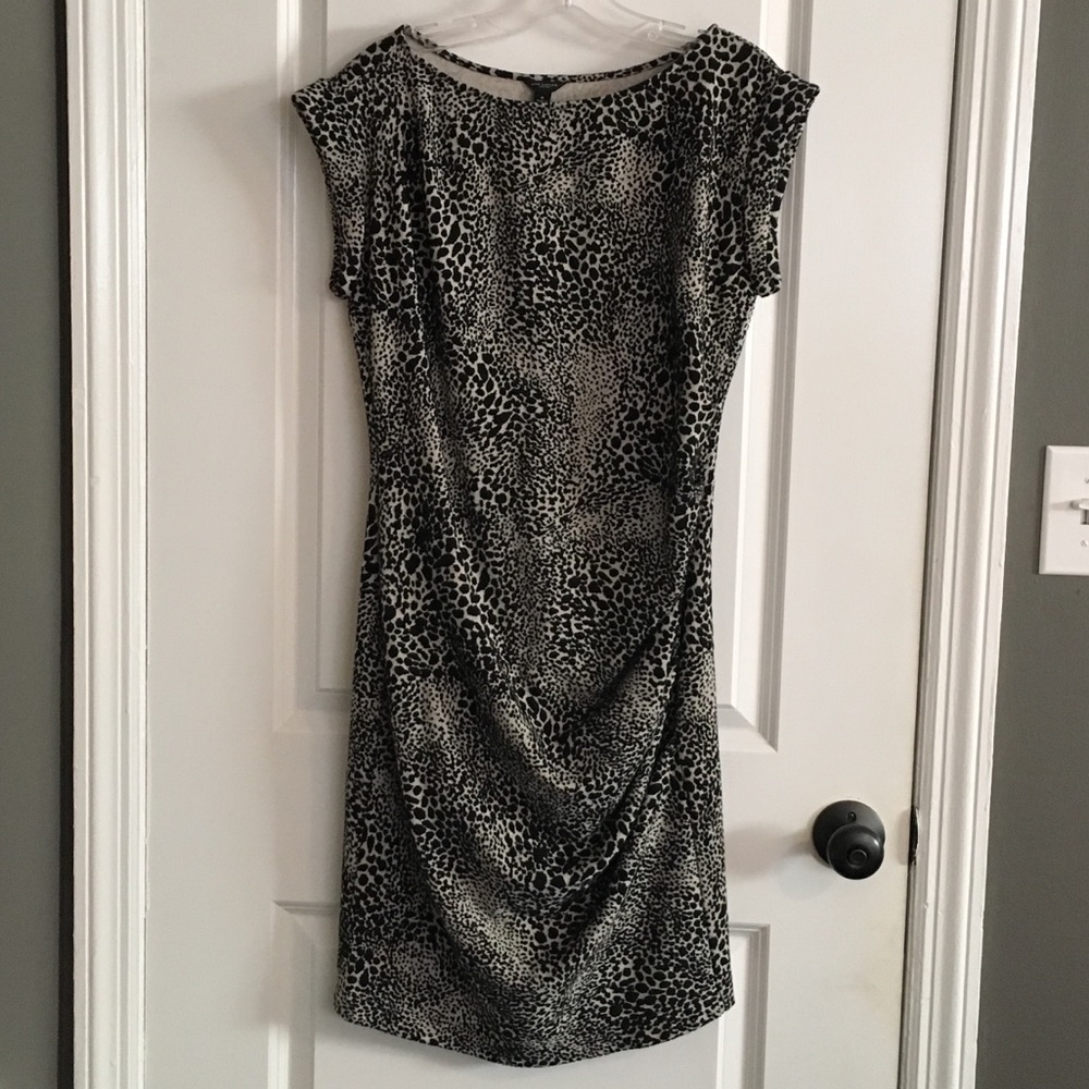 Ann Taylor Ruched Leopard Print Dress - NWOT